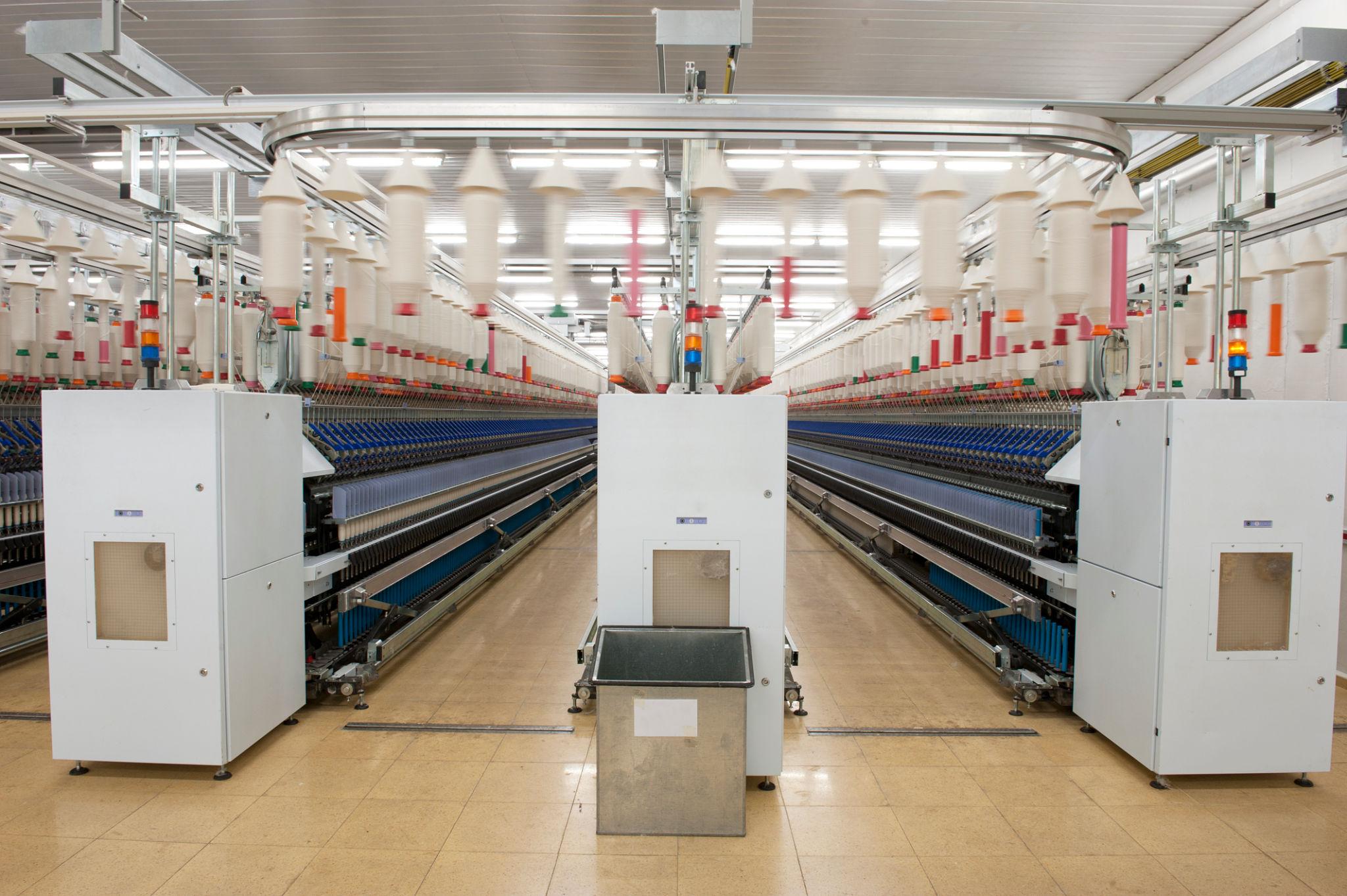 Textile Manufacturing Machines in Modern Factory